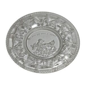 Antique Indiana‎ Glass Nursery Rhyme This Little Pig Went To Market Clear Plate